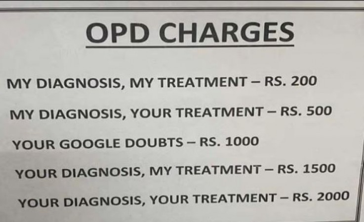 Unique slip of doctor's OPD charge went viral, whoever saw it said 'best'