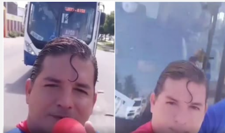 VIDEO: Comedian imitating Superman gets hit by bus from behind
