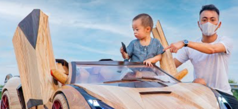 Father Built a Wooden Electric Lamborghini for After Son Demands A Real One