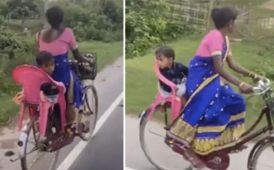 Mother can do anything for the baby, this video proves