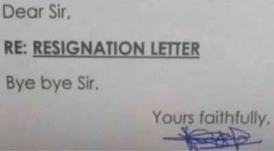 The person left the job by writing 3 words! registration letter viral