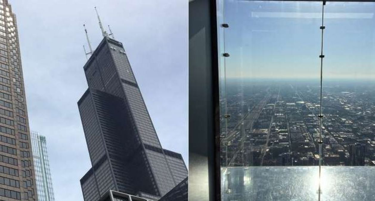 On 103rd Floor building cracks seen in glass balcony, people's get stuck