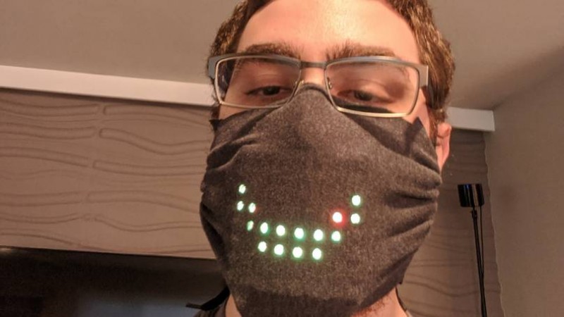Unique creation! This special mask lights up to show wearer's feelings