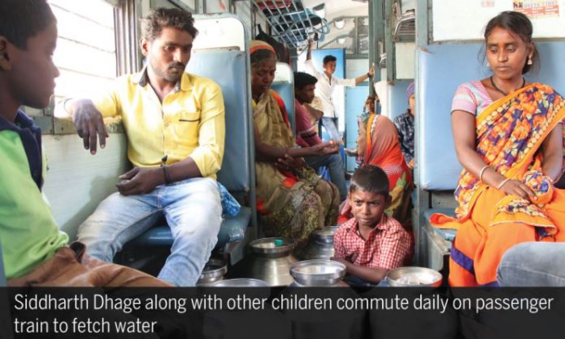 A 10-year-old boy do life threating train travel every day for water