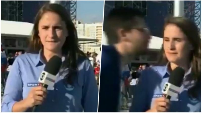 Video : लाइव रिपोर्टिंग के दौरान रिपोर्टर के साथ शख्स ने की हरकत