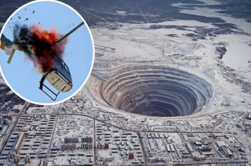 This is the world's largest diamond mine, if the helicopter passes by from here then...