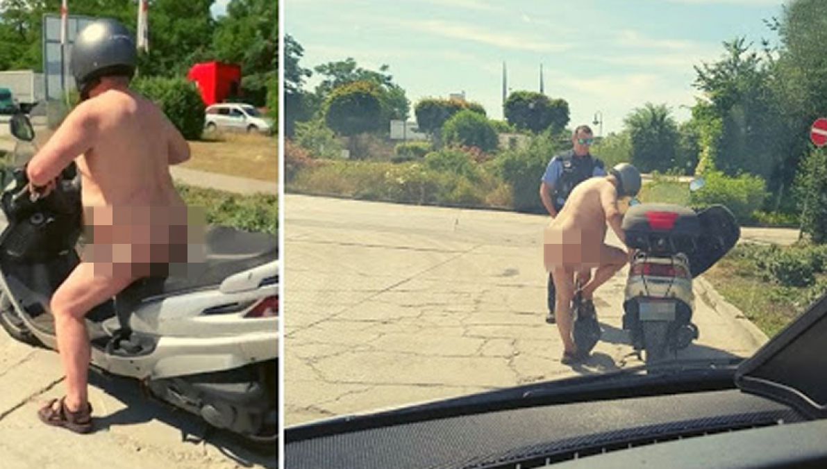 Man drive Scooty without clothes due to severe heat, check out video here