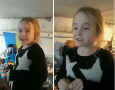 रूसी बमबारी के बीच बच्ची का ये वीडियो देख रोने लगे लोग