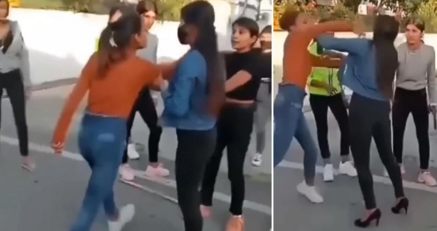 VIDEO: बीच सड़क आपस में लड़ने लगी लडकियां, बेल्ट से पीट-पीटकर लाल कर दी पीठ