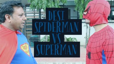 देखिये देसी Spiderman vs Superman की फनी फाइट