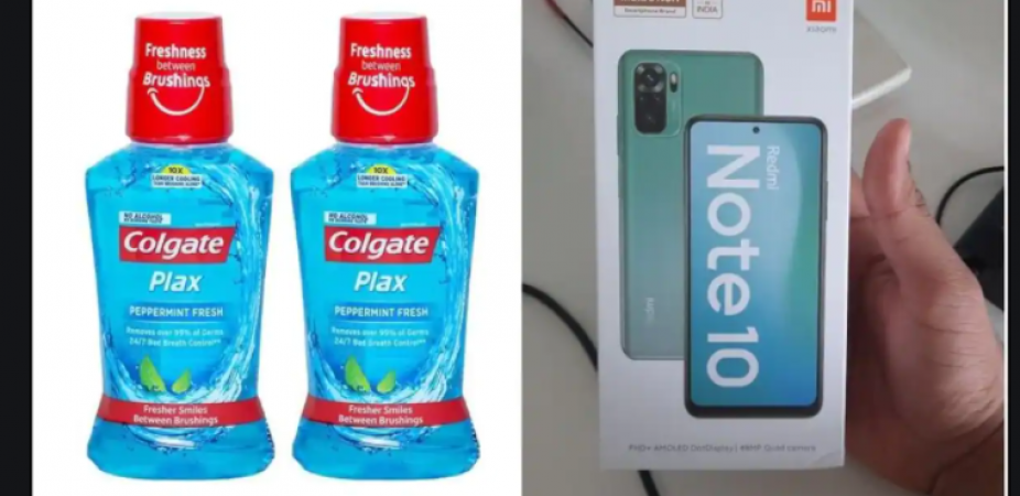 Boy orders mouthwash from Amazon, received Redmi note-10