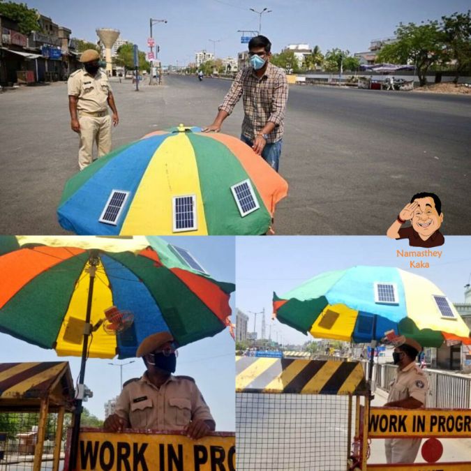 23-year-old boy makes unique umbrella for police personnel, See pics