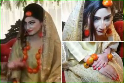 Pakistani Bride Sports Jewelry Made of Tomatoes for Wedding, Know Shocking Reason Here