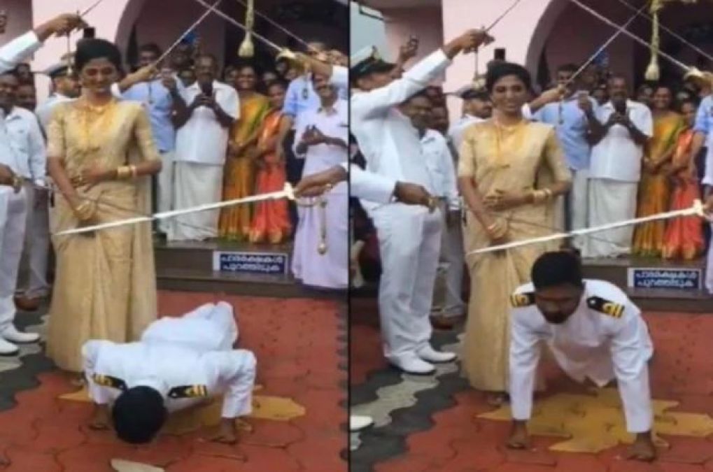 Here the couple was given a Salute with swords, the groom did this on the advice of friends!