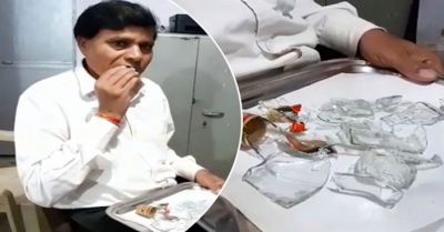 This person has been eating glass for 45 years, seeing VIDEO will fly away your senses