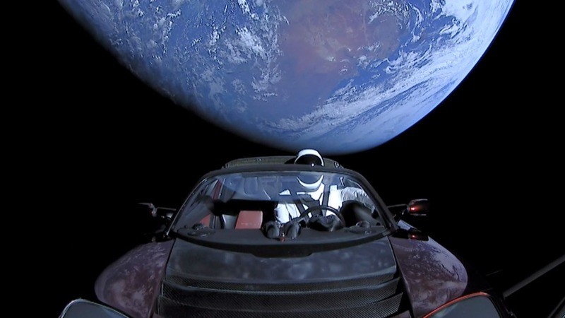 What is Elon Musk's Tesla doing in space?