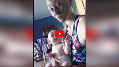 माँ के Facial ने जब डरा दिया बच्चे को, देखिये इस वायरल वीडियो में
