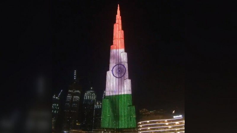 Burj Khalifa lights up in tricolour on Indian Independence Day