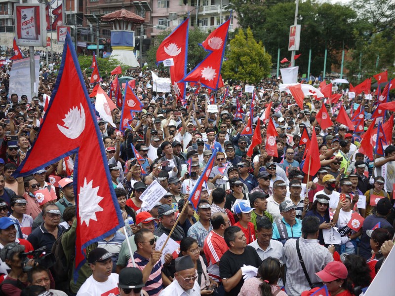 Thousands of people took to the streets against PM Oli, seeks to bring back monarchy in Nepal