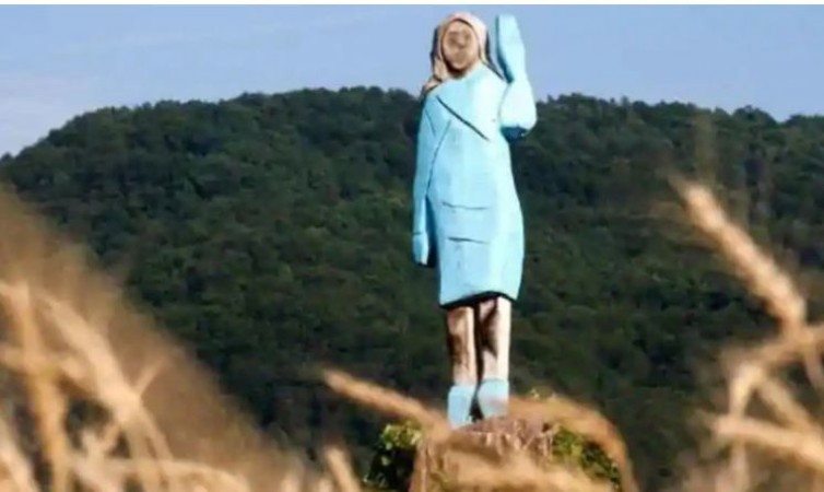 Melania Trump statue set on fire in Slovenia