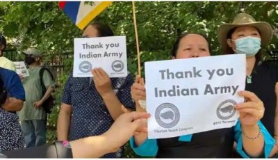 Strong protests against China in Canada, people from different countries joined Indians