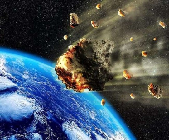 A huge meteor body moving towards the Earth with a speed of 48 thousand kmph