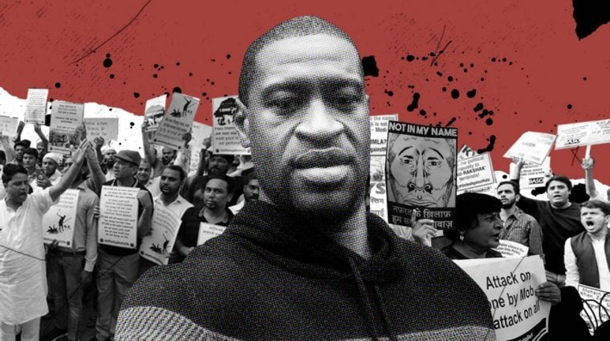 अश्वेत की मौत पर जल रहा अमेरिका, प्रदर्शनकारियों के सामने घुटनों पर बैठी पुलिस