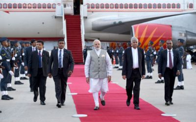 PM Modi arrives in Sri Lanka from Maldives to meet President Maithripala Sirisena