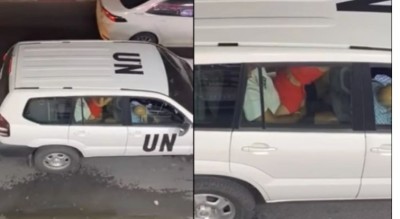 'UN' employees having sex in moving 'car', video goes viral on social media