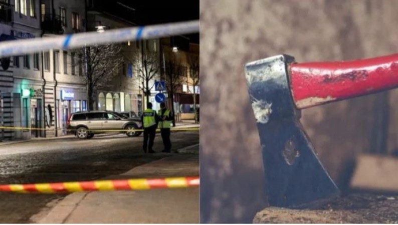 स्वीडन में आतंकी हमला ! एक हमलावर ने 8 लोगों को कुल्हाड़ी से काटा