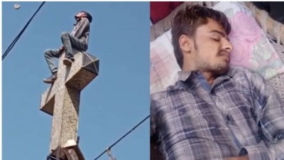 VIDEO: Mohammed Bilal shouting Allah-hu-Akbar on the cross of church, made obscene gestures to Christian girls
