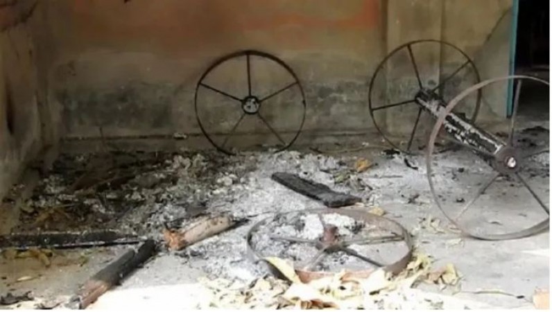 Miscreants set fire to 400-year-old crematorium and Radha Govind Ashram in Bangladesh