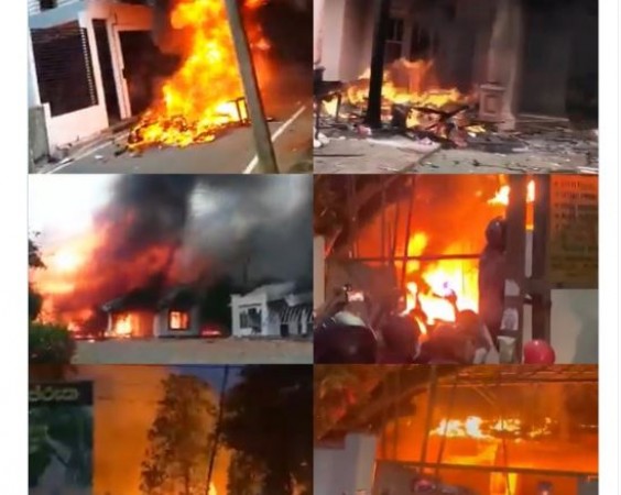 VIDEO: श्रीलंका में जारी है हिंसा, सांसद की मौत-फूंके गए मंत्रियो के घर