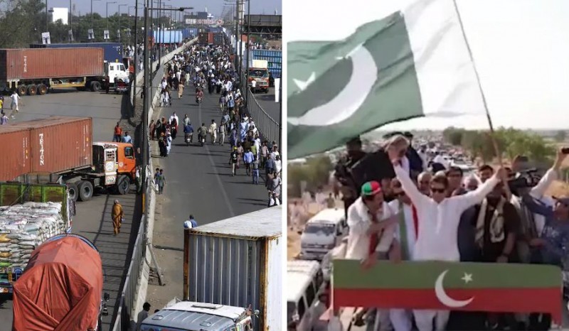 हिंसक हुआ इमरान खान का आज़ादी मार्च, मेट्रो स्टेशन फूंका, इस्लामाबाद में उतरी सेना