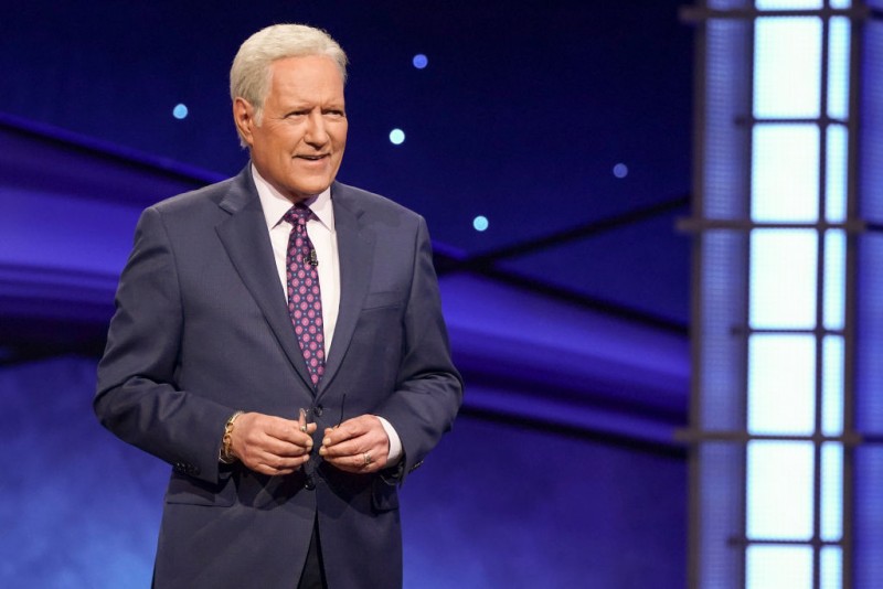 Alex Trebek appeared in a pale blue shirt after a long time