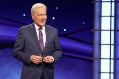Alex Trebek appeared in a pale blue shirt after a long time
