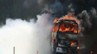 Fire erupts in bus, 45 people burnt to death