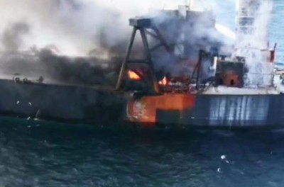 Indian Coast Guard helps Sri Lankan Navy douse fire onboard oil tanker, 22 members rescued
