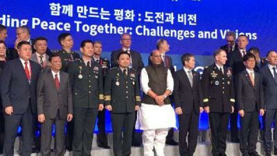 दक्षिण कोरिया में गरजे राजनाथ सिंह, कहा- ताकत का इस्तेमाल करने से पीछे नहीं हटेगा भारत
