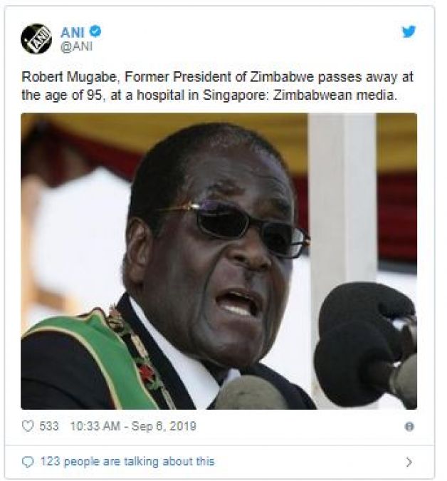 Former Zimbabwean President Robert Mugabe passes away at the age of 95