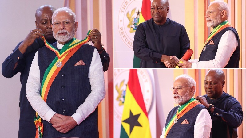प्रधानमंत्री मोदी को घाना के सर्वोच्च सम्मान से सम्मानित किया गया