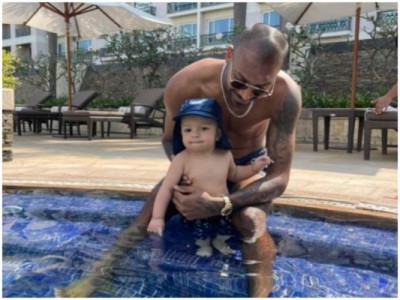 Hardik Pandya shares picture of wife and son Agastya